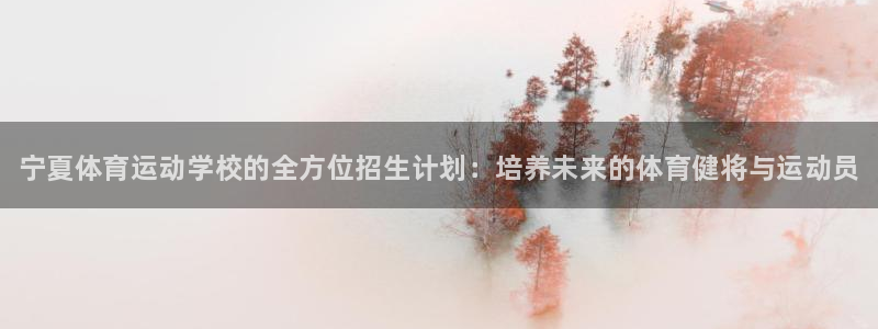 JJB竞技宝官网下载开户：宁夏体育运动学校的全方位招生计划：